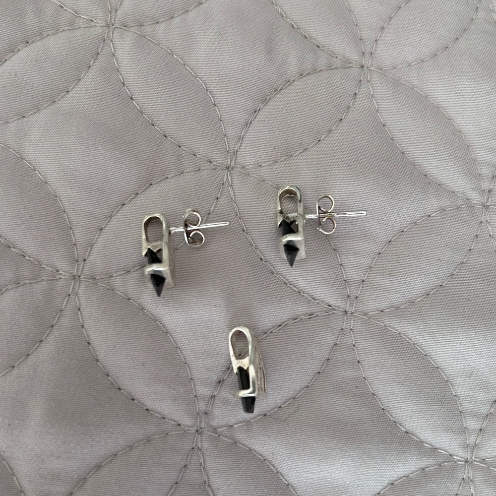 Sterling Silver Earrings & Charm - Picture 2 of 4